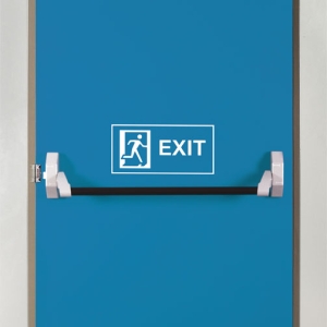 Blue Emergency Exit Door