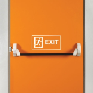 Orange Emergency Exit Door