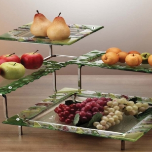 Glass Wrought Iron Shelving Unit I