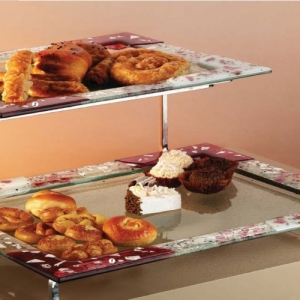Glass Wrought Iron Shelving Unit III