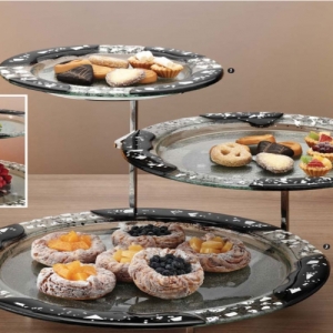 Glass Wrought Iron Shelving Unit IV