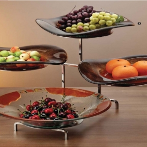 Glass Wrought Iron Shelving Unit V