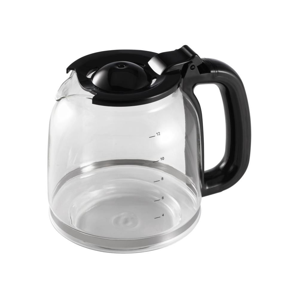 Filter Coffee Machine Oval Glass Teapot & Black LidFilter Coffee Machine Accessories