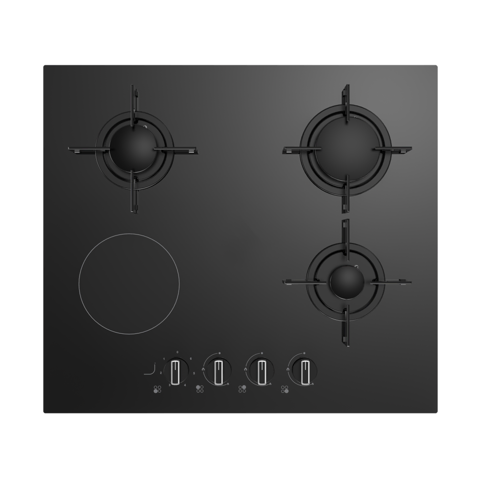 OXD T 602 ES Fibona Series Gas Glass Top Gas Cooker