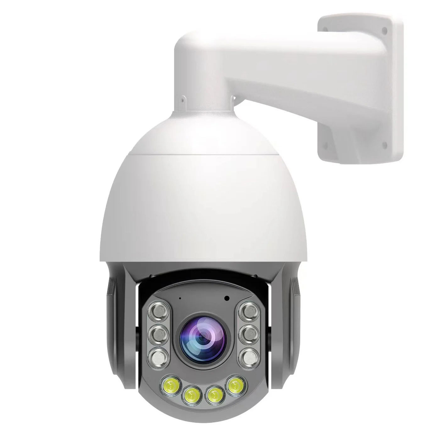 5 MP 30X 4 pieces IR LED + 4 Warm Light + 2 laser LED PTZ Speedome Camera AV-IP7530R