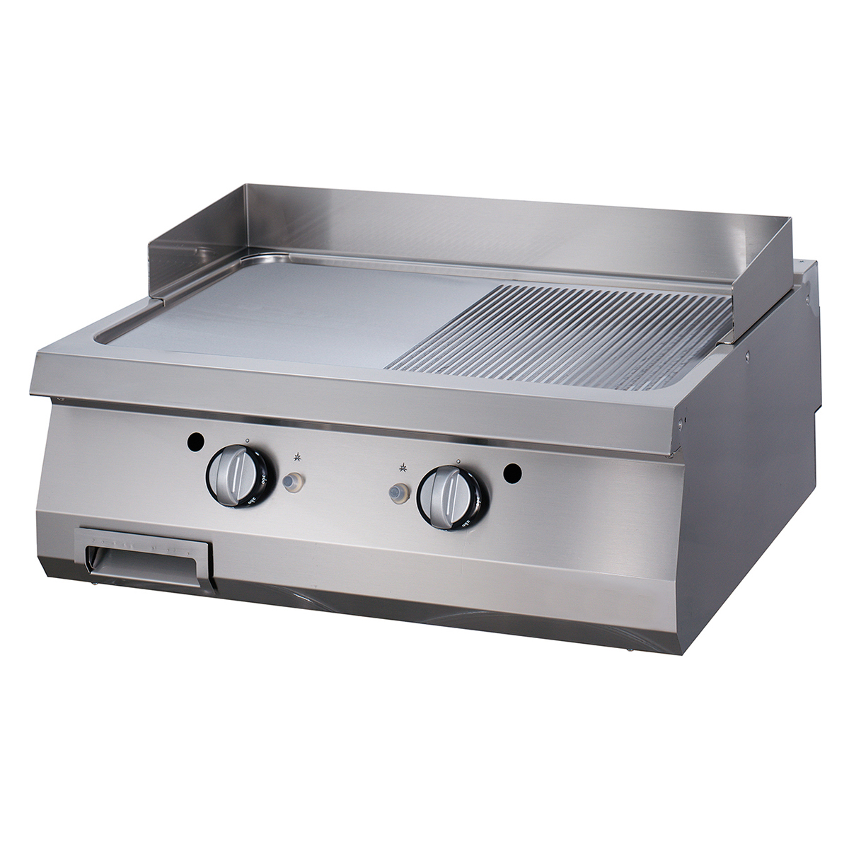 Grill Plate Counter Top 700 Series Gas Semi-Ribbed 80x70x30 Gaseous