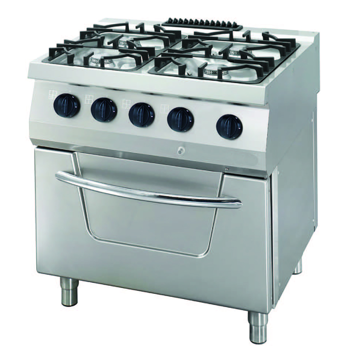 Range Oven 700 Series Gas 4 Open Fire 80x70x85 (Ls)-4X7,5Kw+7Kw Gas Oven