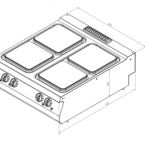 ELECTRIC COOKER, 4 HOT SURFACES