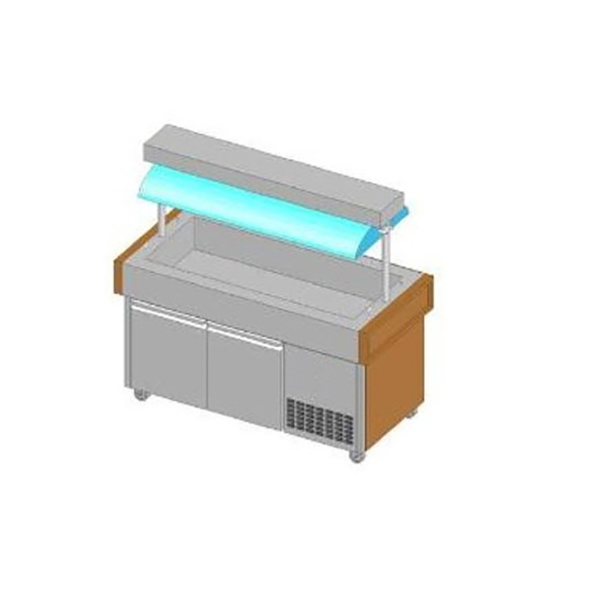 Salad Bar with Elevator (Oak) Electric