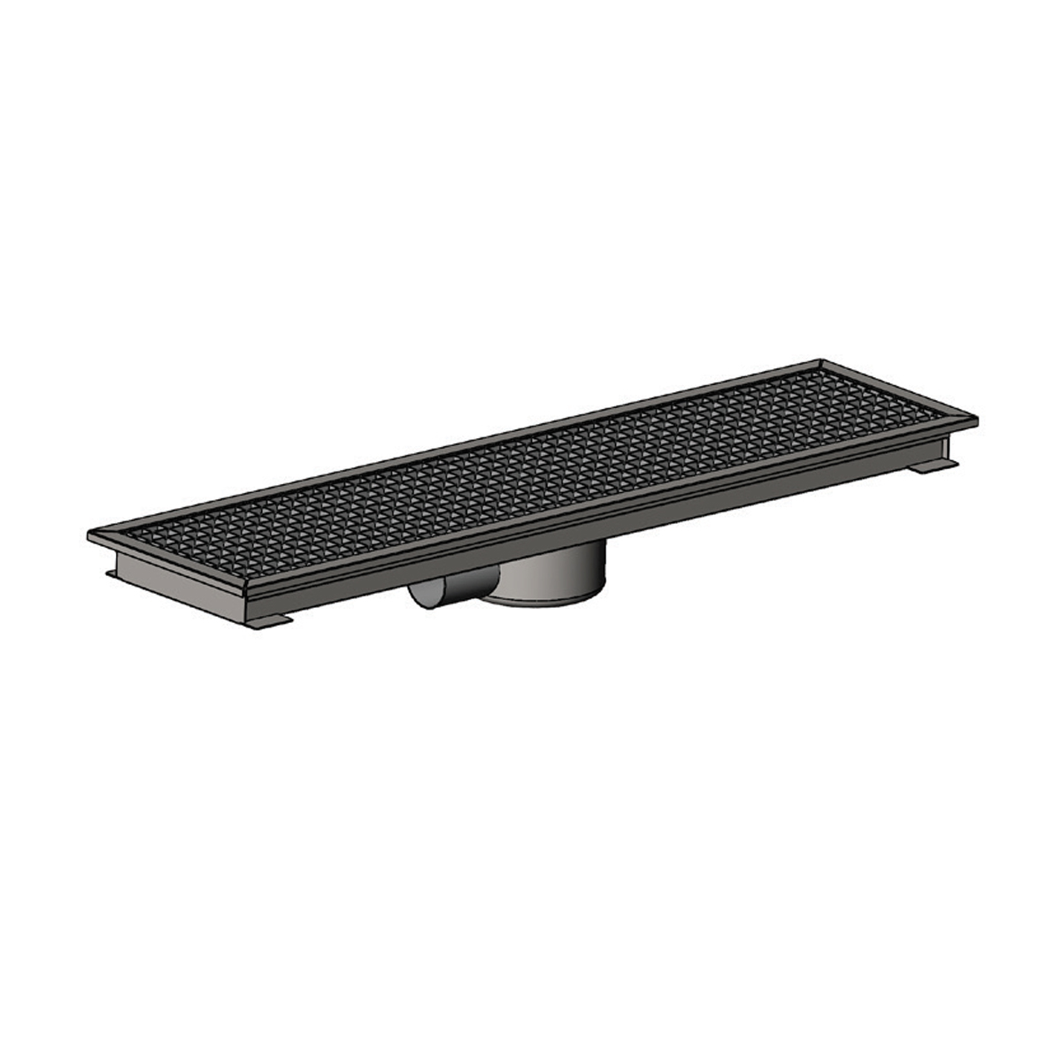 Floor Grid with Pan, Middle Flush - Front Outlet Q 100 Pvc 290x290 Neutral