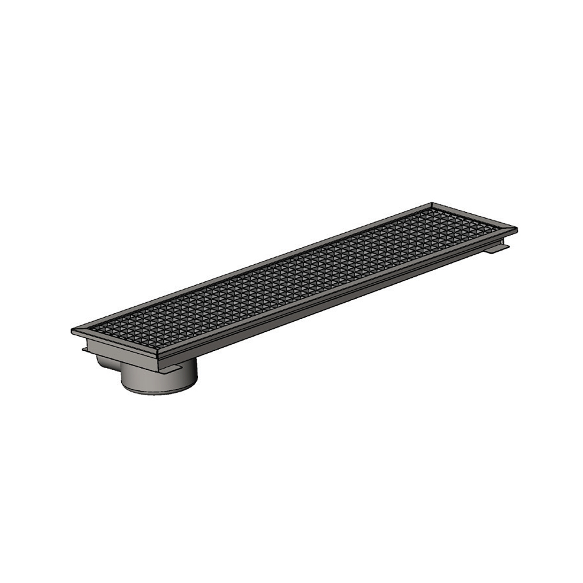 Floor Grid with Pan, Side Flush - Left Outlet Q100 Pvc 290x290 Neutral