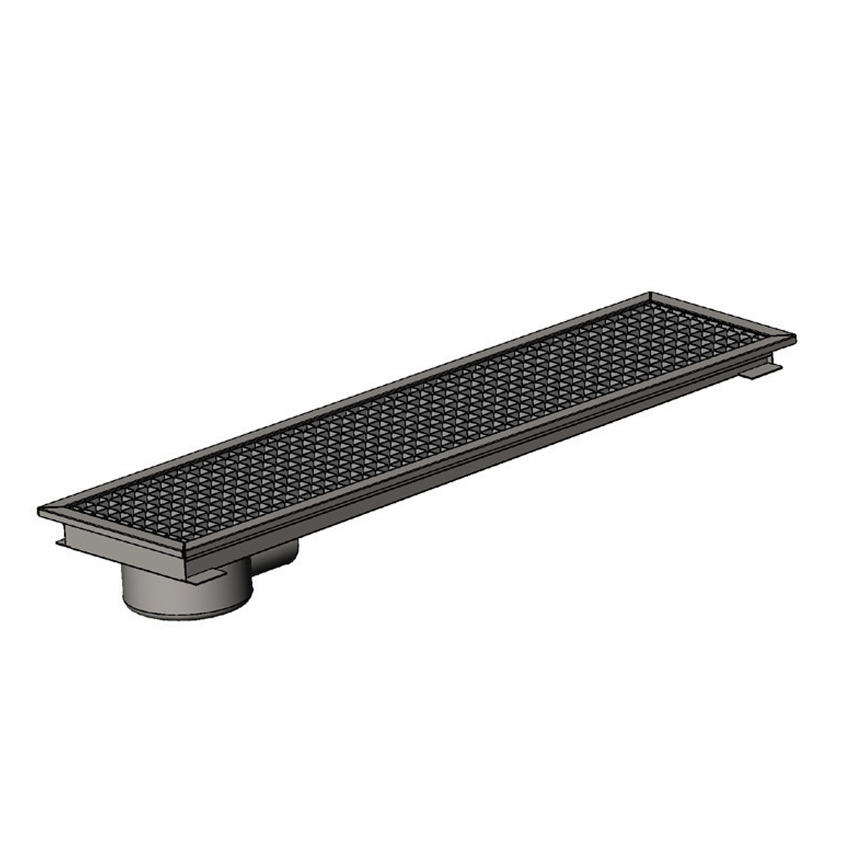 Floor Grid with Pan, Side Flush - Rear Outlet Q100 Pvc 290x290 Neutral