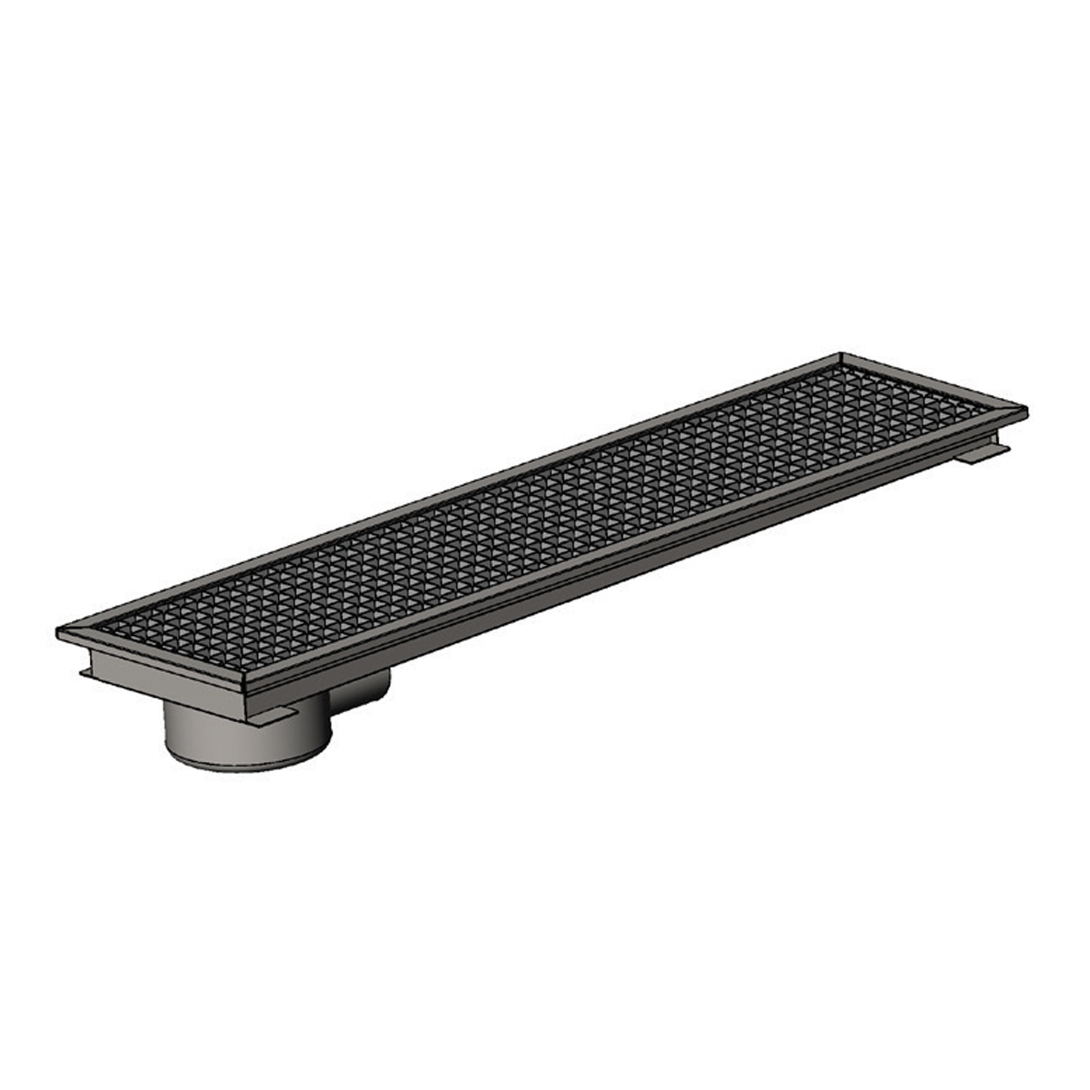 Floor Grid with Pan, Side Flush - Rear Outlet Q50 Pvc 290x290 Neutral