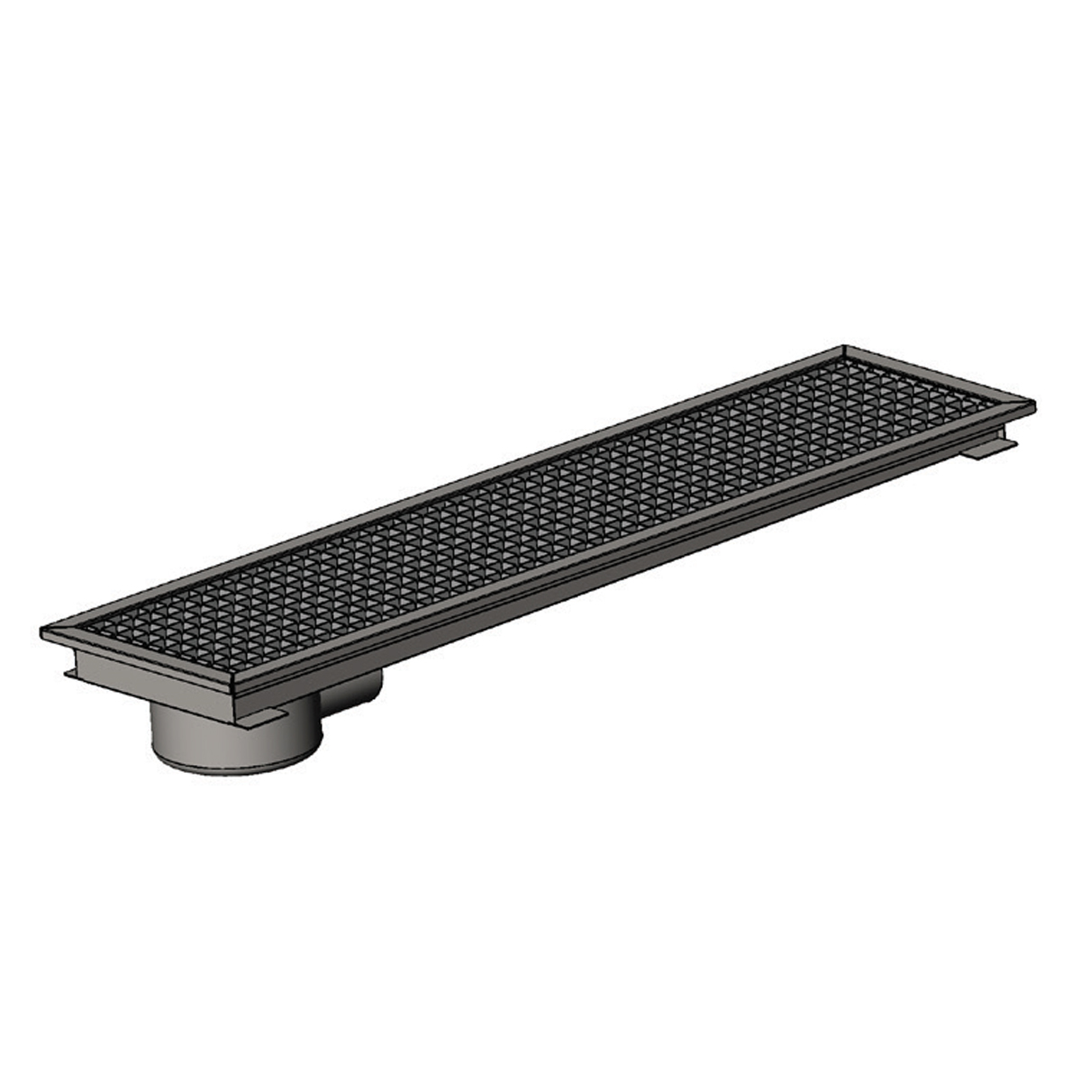 Floor Grid with Pan, Side Flush - Rear Outlet Q100 Pvc 490x290 Neutral