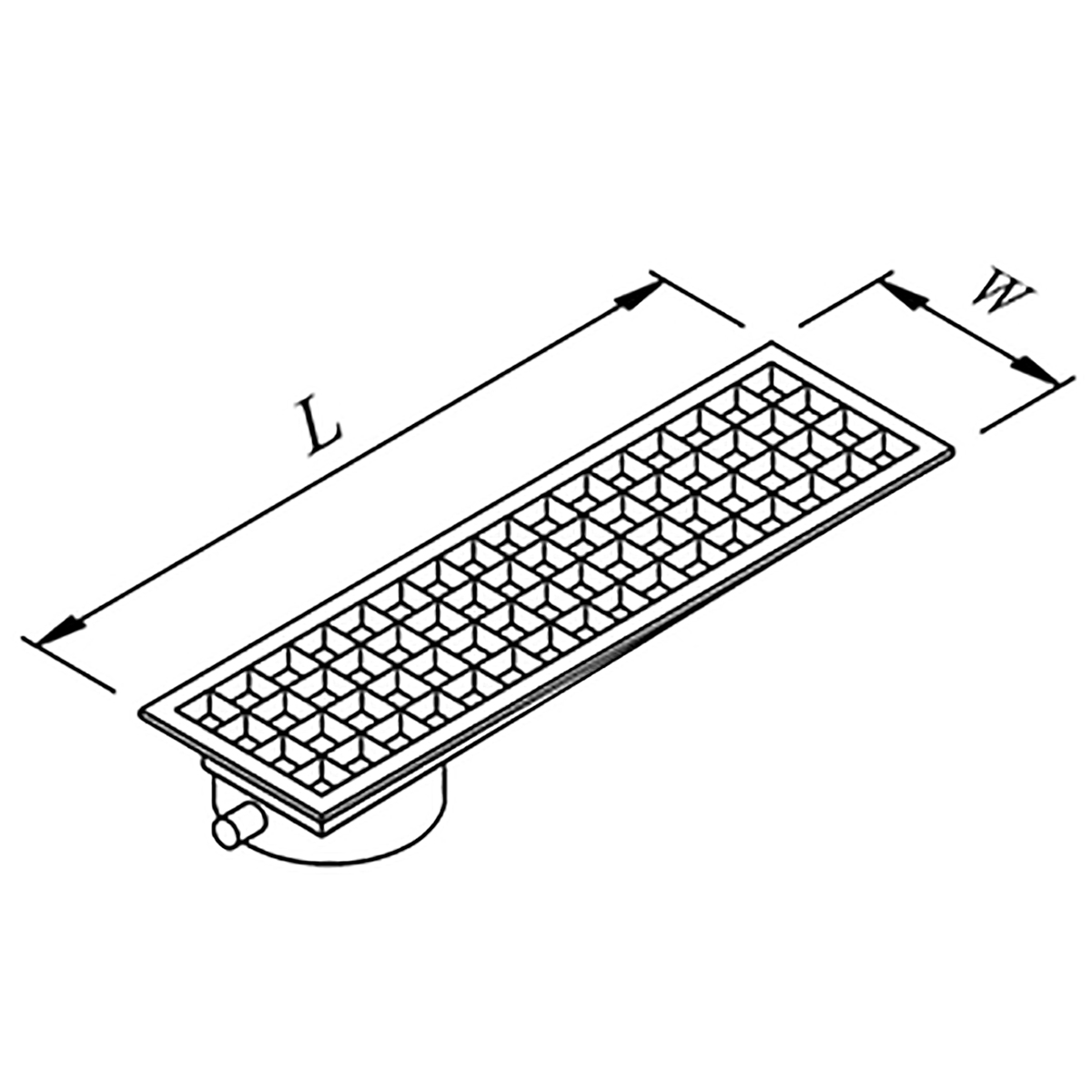 Floor Grid with Pan, Side Flush - Front Outlet Q50 Pvc 490x290 Neutral