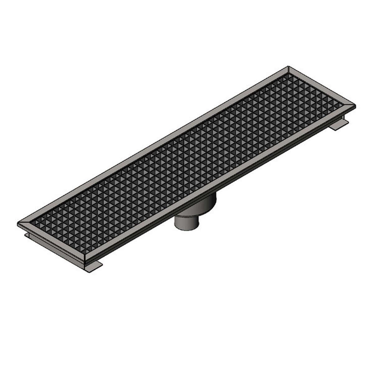 Floor Grid with Pan, Middle Flush - Bottom Outlet Q50 Cast Iron 290x290 Neutral