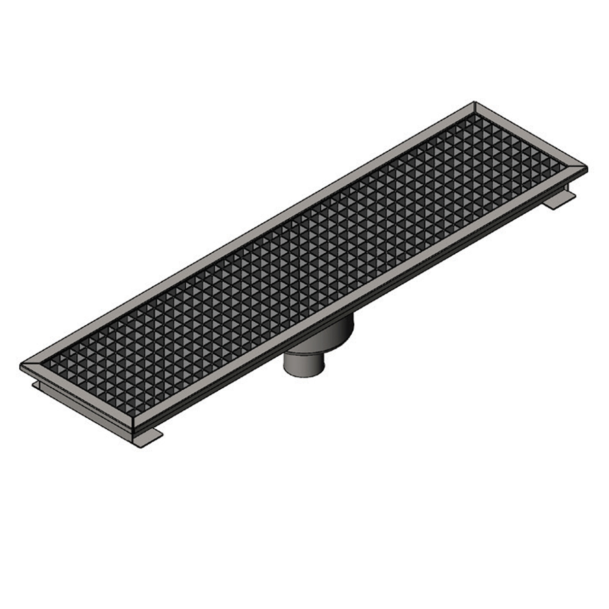 Floor Grid with Pan, Middle Flush - Bottom Outlet Q50 Cast Iron 940x290 Neutral