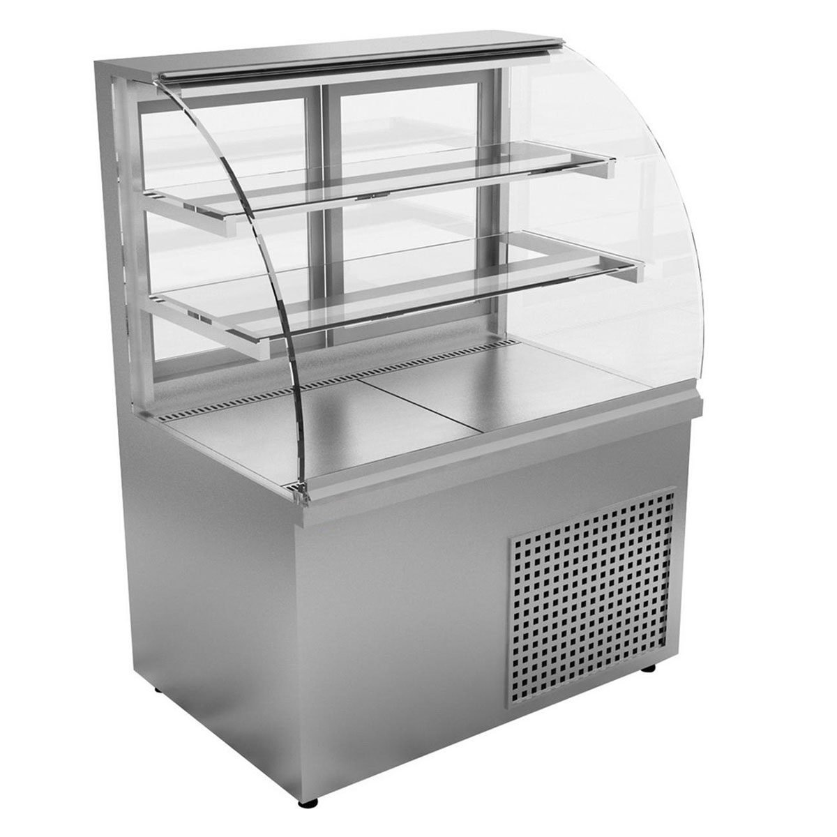 Cold Curved Glass Display Cabinet Electric