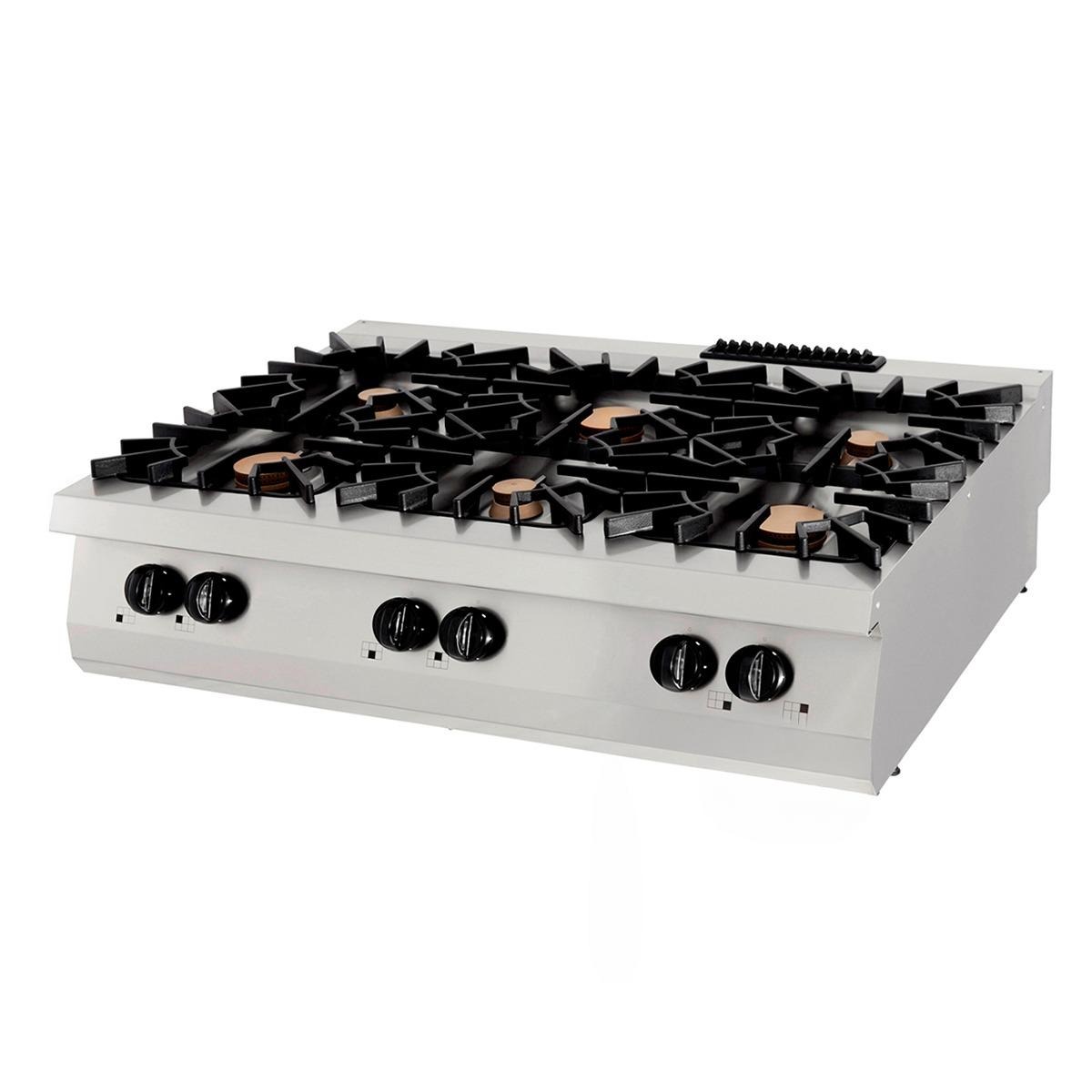 Stove Top 900 Series Gas Six-Burner 120x90x30 (3X6+3X10=48 Kw) Gaseous