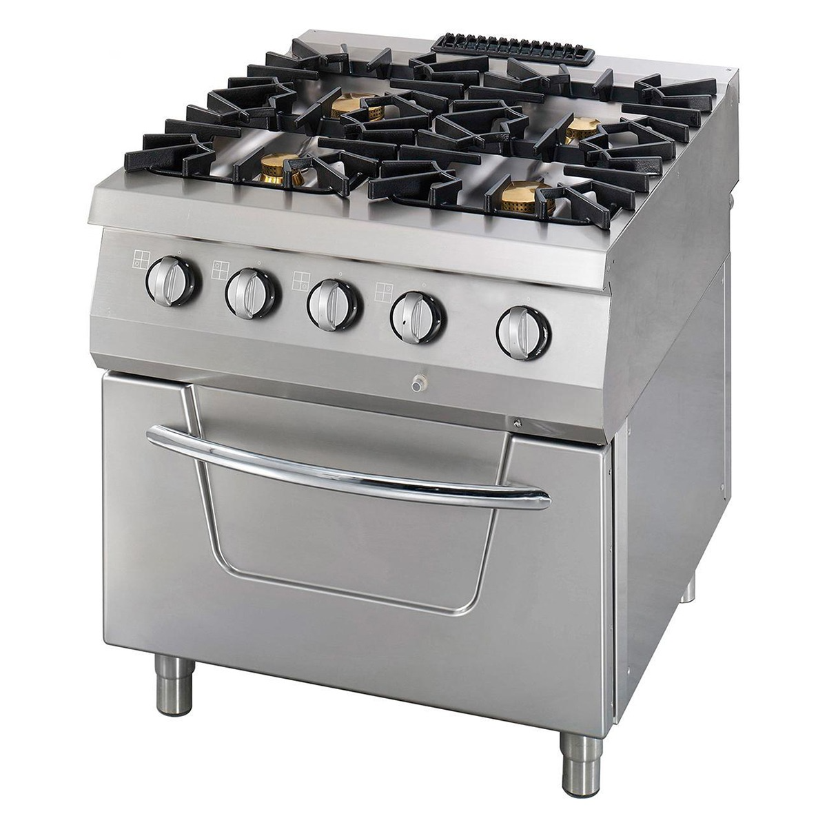 Range Oven 900 Series Gas 4 Open Fire 80x90x85 (2X10 Kw+2X6 Kw+8 Kw=40 Kw) Gaseous