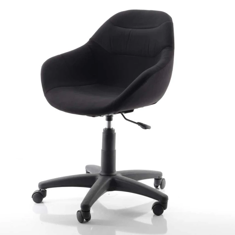 Lopes Computer and Study Chair Plastic Legs Black Linen