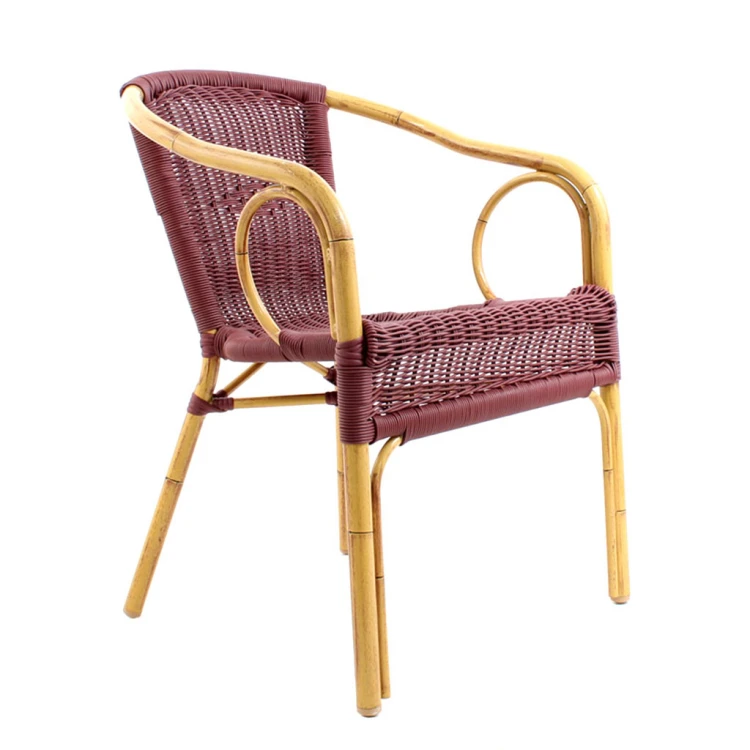 Broadcloth aluminum chair braided burgundy