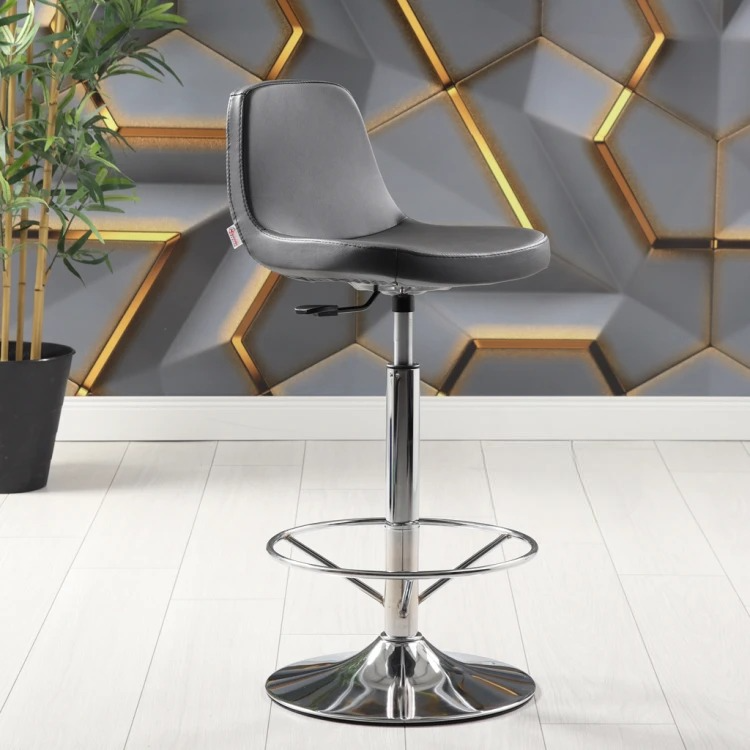 Gabriel Circle Bar Chair (Dark Grey Leather)