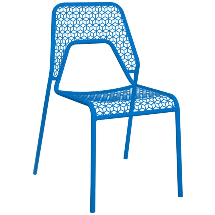 Gunes armless metal chair blue