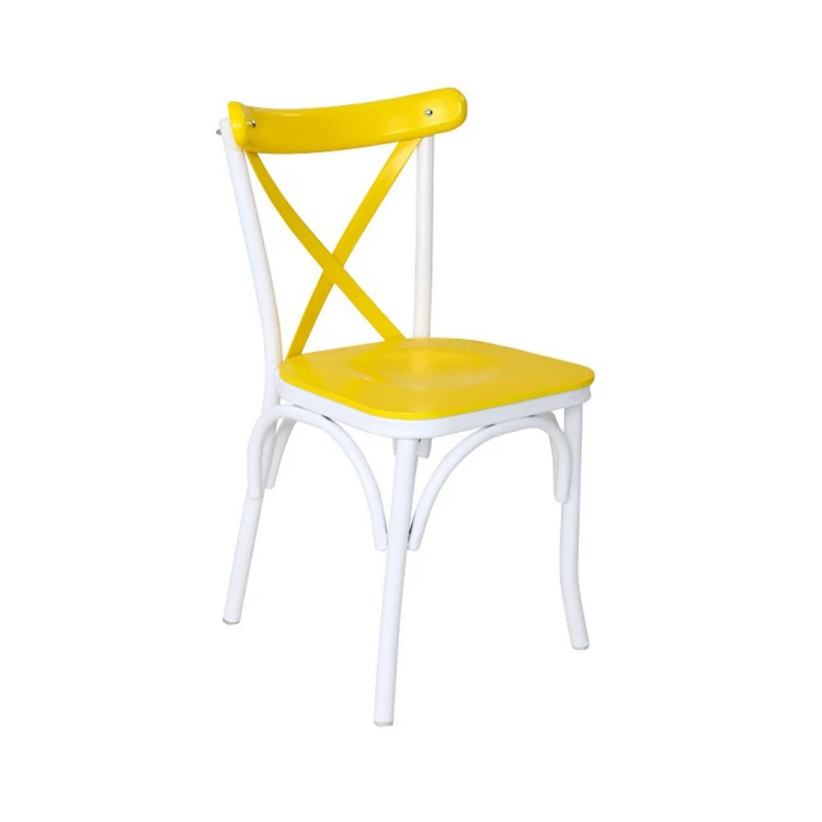 Paris Thonet Metal Chair Yellow White