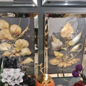 Mirror Framed Flow Painting, Set of 2