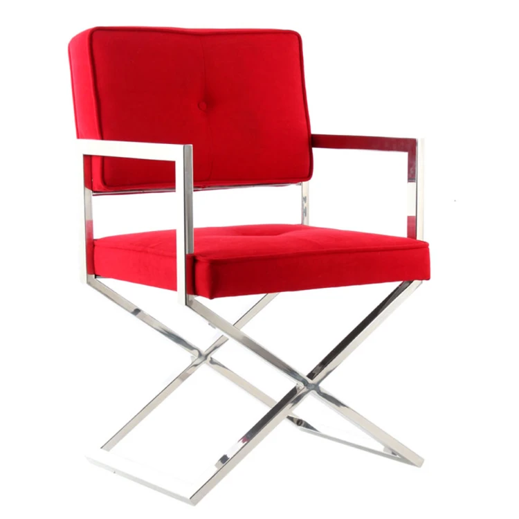 Puma Stainless Steel Metal Chair Red