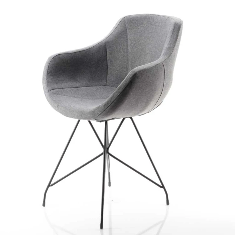 Focus Eiffel Painted Leg Chair Grey Linen