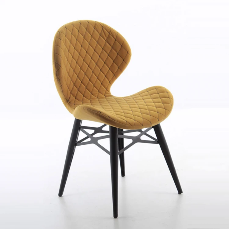 Bitcoin Quilted PP Leg Chair Mustard