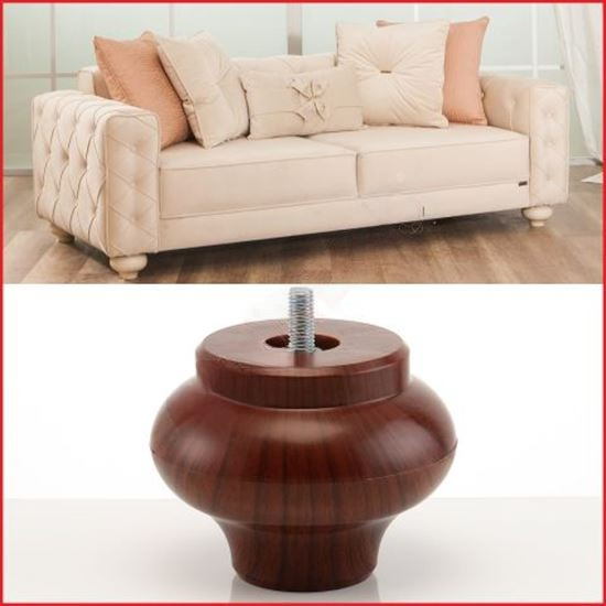 10cm DIAMETER140 M8 CUP WALNUT FOOT (PP WOOD)