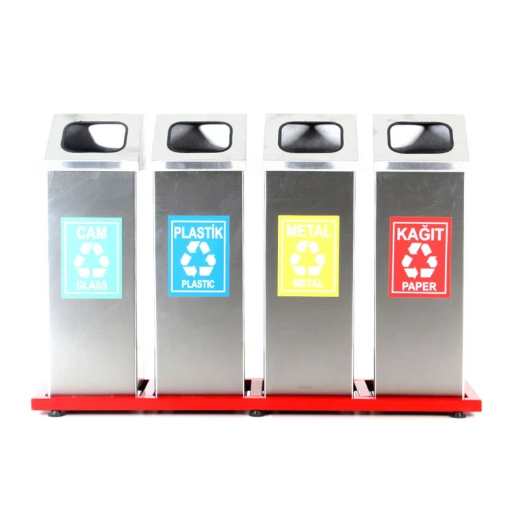 Quadruple Recycling Trash Can
