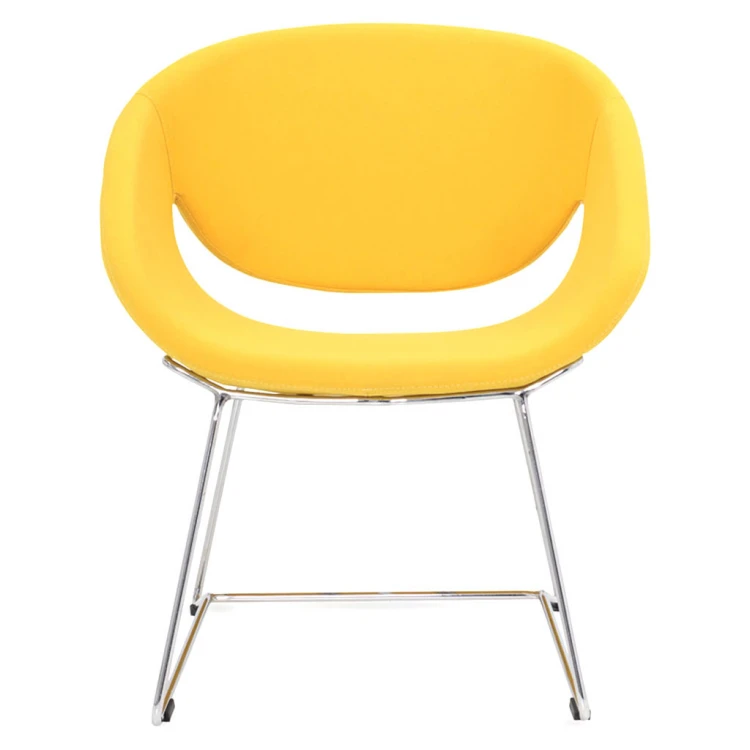 Efes Chrome Transmission Leg Waiting and Guest Chair Yellow