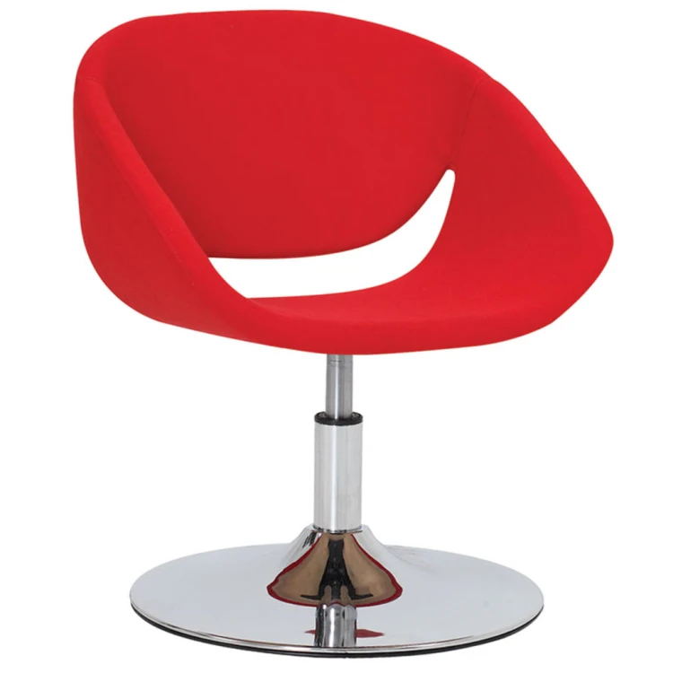 Efes Chrome Tray Leg Guest and Waiting Chair Red
