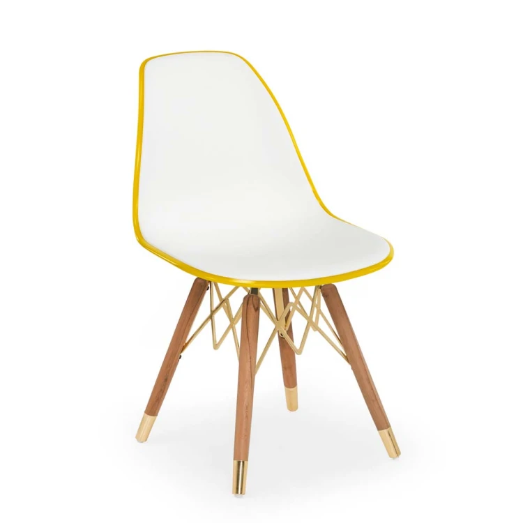 Eos Metal Gold Plated Wooden Chair 12