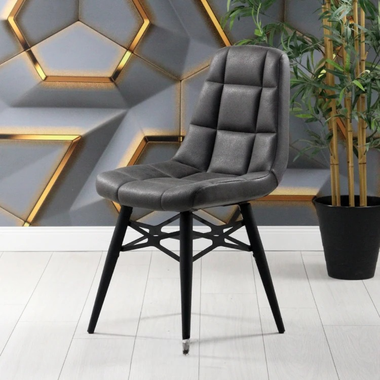 Gabriel 2 PP Leg Chair (Dark Grey Nubuck)