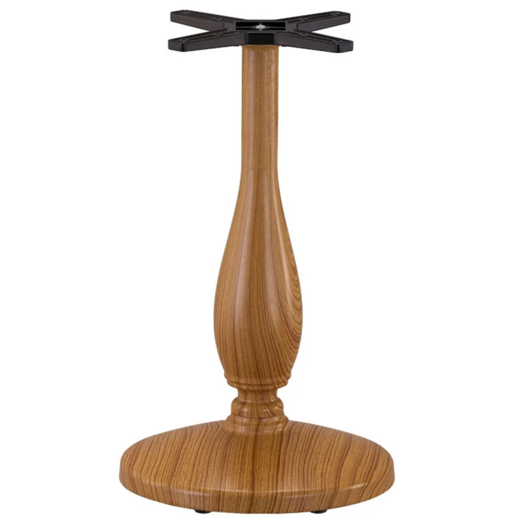 Golf cast table leg with wooden decoration 001