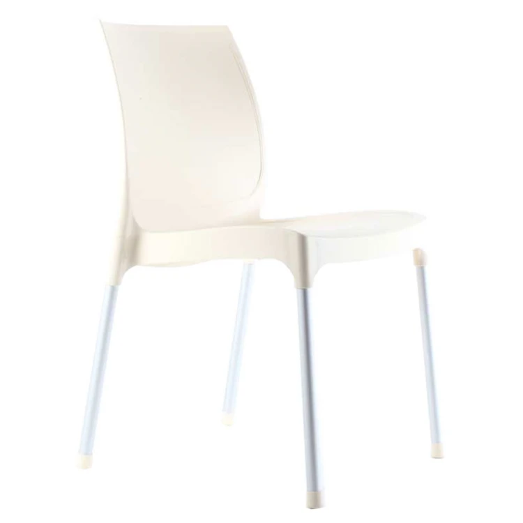 Leon Armless Polypropylene Chair Cream
