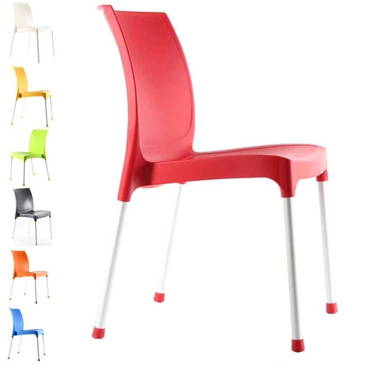 Leon Armless Polypropylene Chair Red