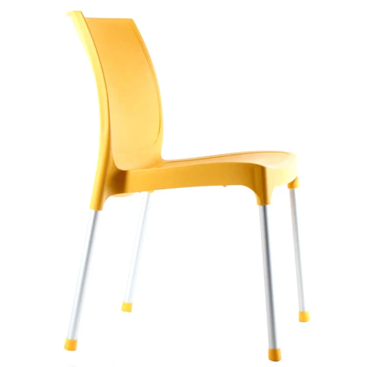 Leon Armless Polypropylene Chair Yellow