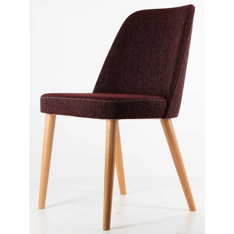 Oscar Armless Wooden Chair Claret Red - Image 4
