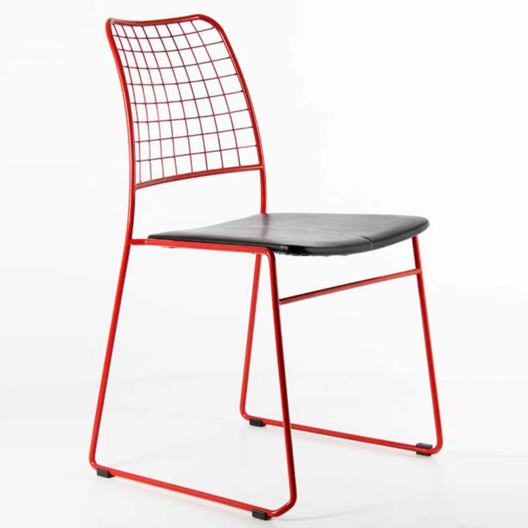 Gordon Stackable Metal Chair Red