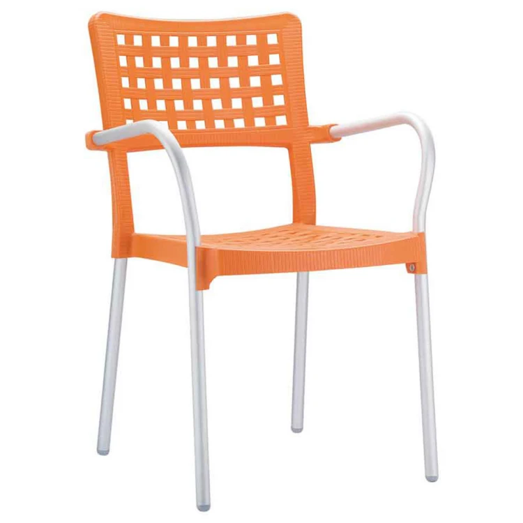 Gala plastic garden chair with aluminum legs