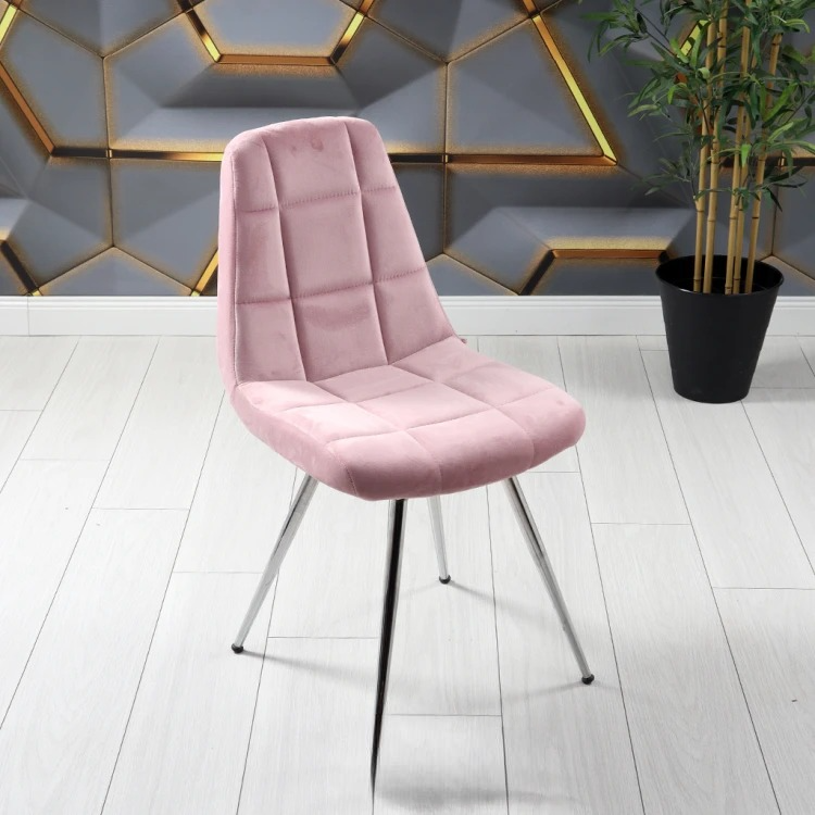 Gabriel 2 Chrome Leg Chair (Pink Fabric)