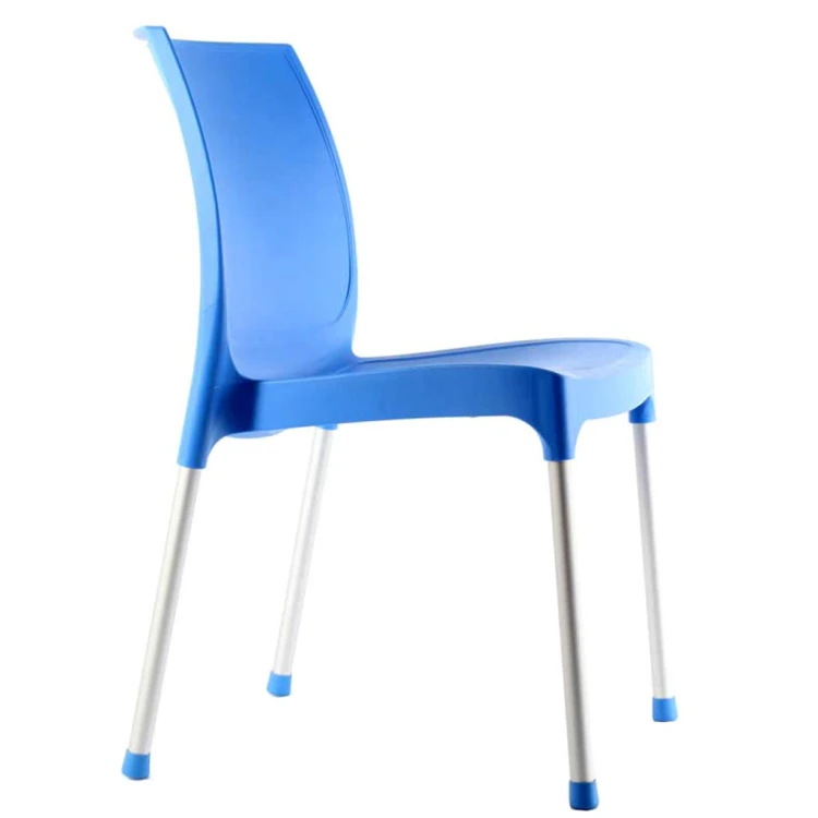 Leon Armless Polypropylene Chair Blue