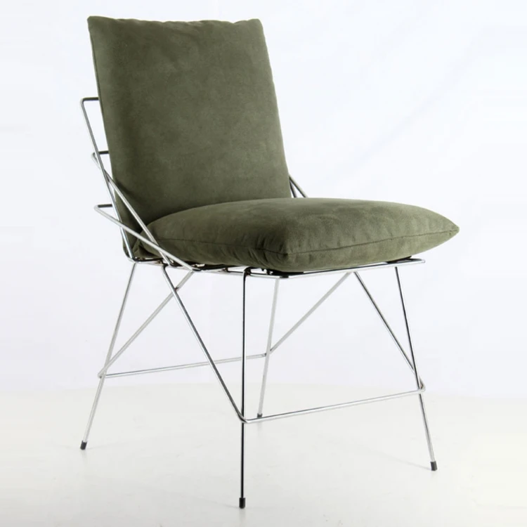 Urla Upholstered Chrome Metal Chair