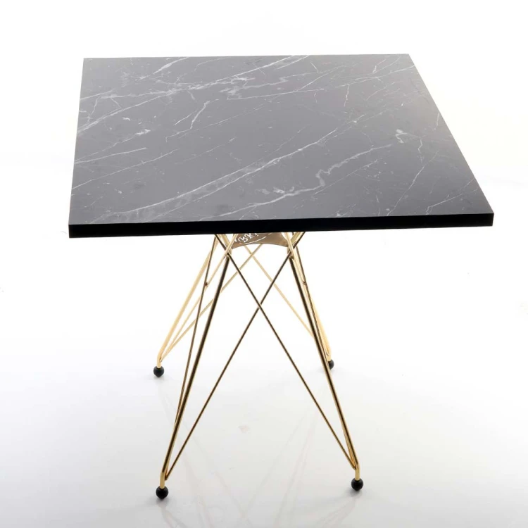 Greta Gold Plated Cafeteria Table 70*70 (Melamine)